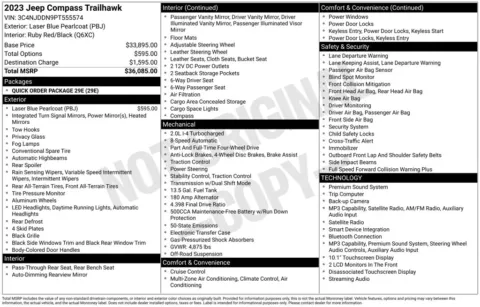 Photos of 2023 Jeep Compass Trailhawk for sale in Abrams, WI at Gregg Young Abrams Chrysler Dodge Jeep Ram