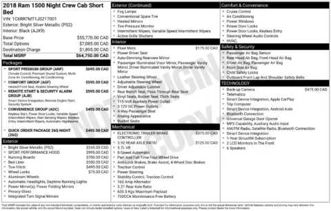 Photos of 2018 Ram 1500 Night for sale in Abrams, WI at Gregg Young Abrams Chrysler Dodge Jeep Ram