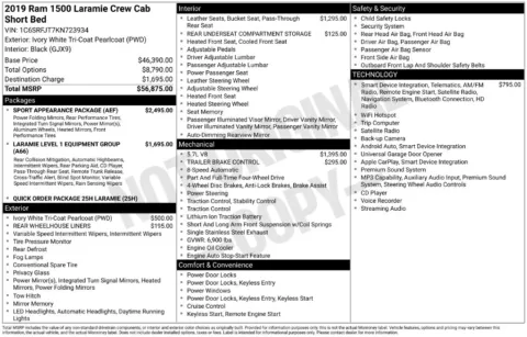 Photos of 2019 Ram 1500 Laramie for sale in Abrams, WI at Gregg Young Abrams Chrysler Dodge Jeep Ram