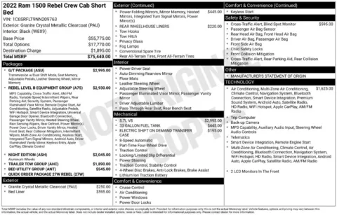 Photos of 2022 Ram 1500 Rebel for sale in Abrams, WI at Gregg Young Abrams Chrysler Dodge Jeep Ram