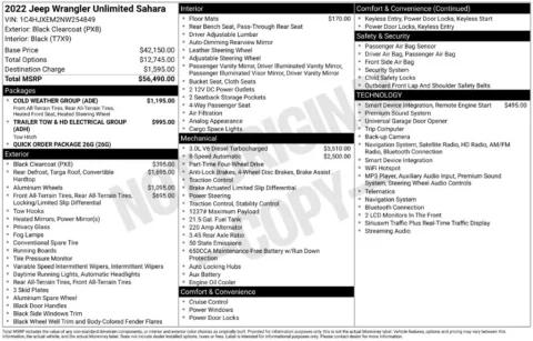 Photos of 2022 Jeep Wrangler Unlimited Sahara for sale in Abrams, WI at Gregg Young Abrams Chrysler Dodge Jeep Ram
