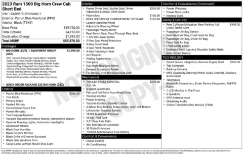 Photos of 2023 Ram 1500 Big Horn/Lone Star for sale in Abrams, WI at Gregg Young Abrams Chrysler Dodge Jeep Ram