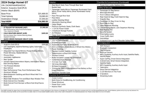 Photos of 2024 Dodge Hornet GT for sale in Abrams, WI at Gregg Young Abrams Chrysler Dodge Jeep Ram