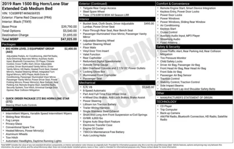 Photos of 2019 Ram 1500 Big Horn/Lone Star for sale in Abrams, WI at Gregg Young Abrams Chrysler Dodge Jeep Ram