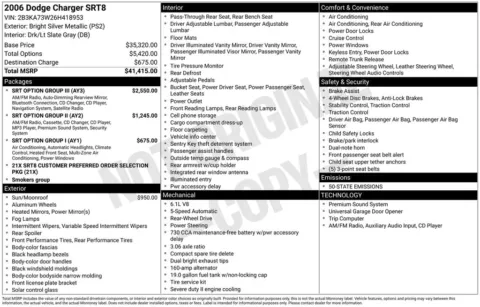 Photos of 2006 Dodge Charger SRT8 for sale in Abrams, WI at Gregg Young Abrams Chrysler Dodge Jeep Ram