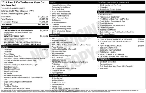 Photos of 2024 Ram 2500 Tradesman for sale in Abrams, WI at Gregg Young Abrams Chrysler Dodge Jeep Ram