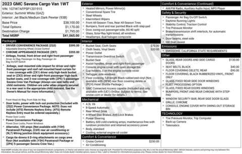 Photos of 2023 GMC Savana 2500 Work Van for sale in Abrams, WI at Gregg Young Abrams Chrysler Dodge Jeep Ram