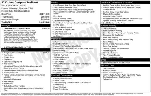 Photos of 2022 Jeep Compass Trailhawk for sale in Abrams, WI at Gregg Young Abrams Chrysler Dodge Jeep Ram