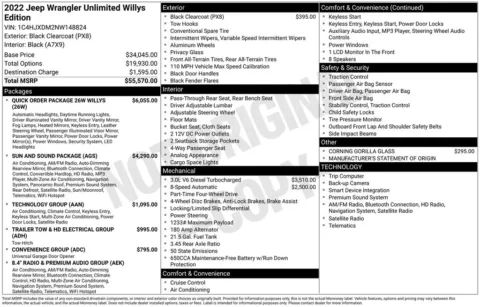 Photos of 2022 Jeep Wrangler Unlimited Willys for sale in Abrams, WI at Gregg Young Abrams Chrysler Dodge Jeep Ram