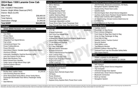 Photos of 2024 Ram 1500 Laramie for sale in Abrams, WI at Gregg Young Abrams Chrysler Dodge Jeep Ram