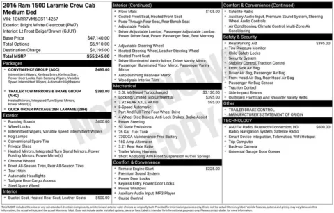 Photos of 2016 Ram 1500 Laramie for sale in Abrams, WI at Gregg Young Abrams Chrysler Dodge Jeep Ram