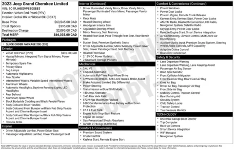 Photos of 2023 Jeep Grand Cherokee Limited for sale in Abrams, WI at Gregg Young Abrams Chrysler Dodge Jeep Ram