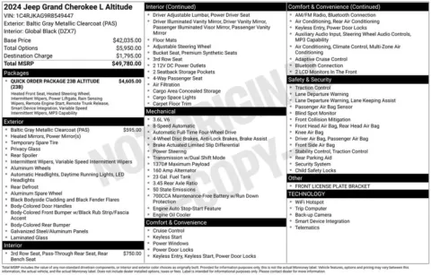 Photos of 2024 Jeep Grand Cherokee L Altitude for sale in Abrams, WI at Gregg Young Abrams Chrysler Dodge Jeep Ram