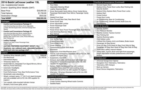 Photos of 2016 Buick LaCrosse Leather Group for sale in Hortonville, WI at Gregg Young Hortonville Ford