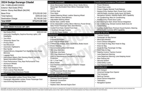 Photos of 2024 Dodge Durango Citadel for sale in Hortonville, WI at Gregg Young Hortonville Ford