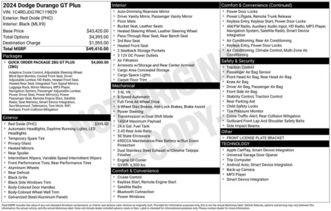 Photos of 2024 Dodge Durango GT Plus for sale in Hortonville, WI at Gregg Young Hortonville Ford