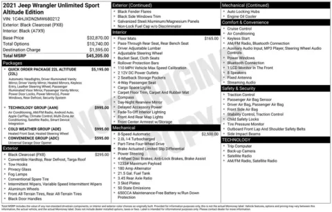 Photos of 2021 Jeep Wrangler Unlimited Sport Altitude for sale in Hortonville, WI at Gregg Young Hortonville Ford