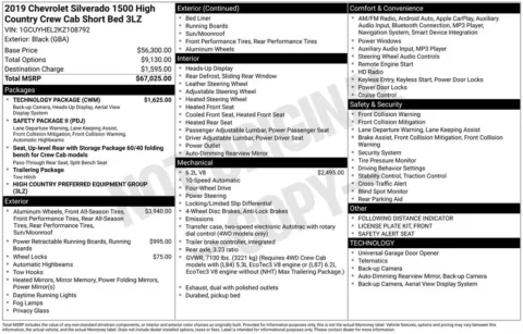 Photos of 2019 Chevrolet Silverado 1500 High Country for sale in Hortonville, WI at Gregg Young Hortonville Ford