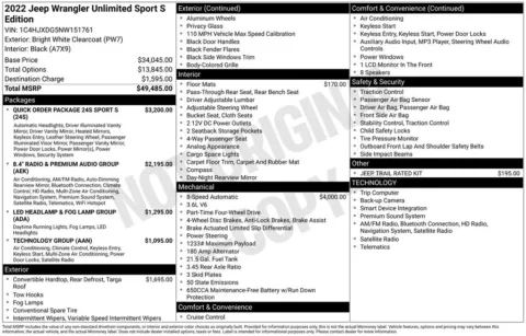 Photos of 2022 Jeep Wrangler Unlimited Sport S for sale in Hortonville, WI at Gregg Young Hortonville Ford