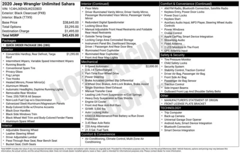 Photos of 2020 Jeep Wrangler Unlimited Sahara for sale in Hortonville, WI at Gregg Young Hortonville Ford