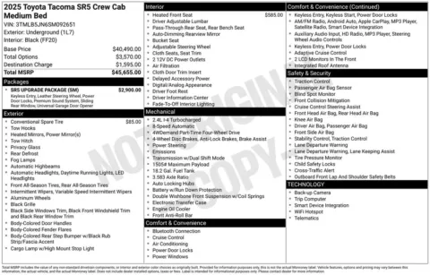 Photos of 2025 Toyota Tacoma SR5 for sale in Hortonville, WI at Gregg Young Hortonville Ford