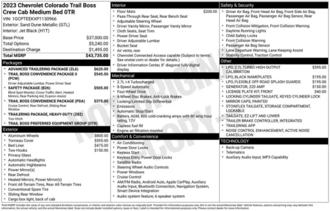 Photos of 2023 Chevrolet Colorado Trail Boss for sale in Hortonville, WI at Gregg Young Hortonville Ford