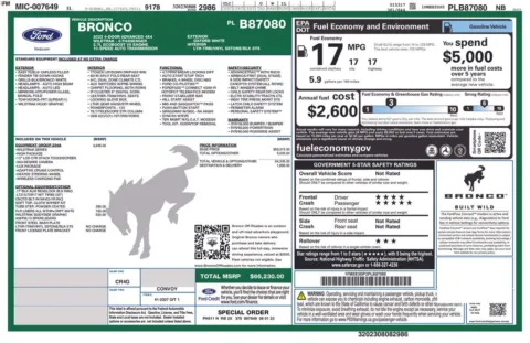 Photos of 2023 Ford Bronco Wildtrak for sale in Hortonville, WI at Gregg Young Hortonville Ford