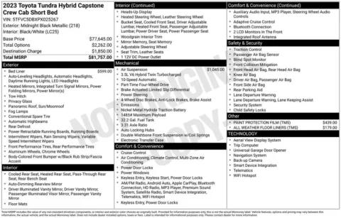 Photos of 2023 Toyota Tundra Hybrid Capstone for sale in Hortonville, WI at Gregg Young Hortonville Ford