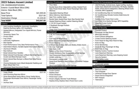 Photos of 2023 Subaru Ascent Limited for sale in Hortonville, WI at Gregg Young Hortonville Ford