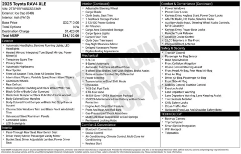 Photos of 2025 Toyota RAV4 XLE for sale in Hortonville, WI at Gregg Young Hortonville Ford