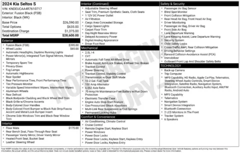 Photos of 2024 Kia Seltos S for sale in Hortonville, WI at Gregg Young Hortonville Ford