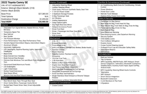Photos of 2022 Toyota Camry SE for sale in Hortonville, WI at Gregg Young Hortonville Ford