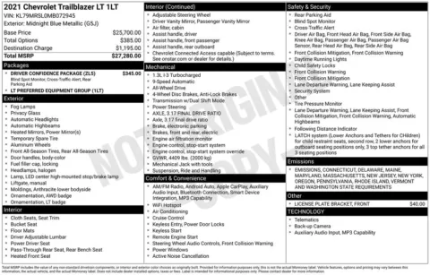 Photos of 2021 Chevrolet TrailBlazer LT for sale in Hortonville, WI at Gregg Young Hortonville Ford