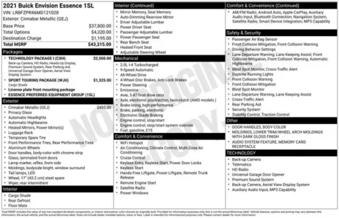 Photos of 2021 Buick Envision Essence for sale in Ottumwa, IA at Gregg Young Toyota of Ottumwa