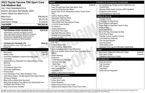 Photos of 2022 Toyota Tacoma TRD Sport for sale in Ottumwa, IA at Gregg Young Toyota of Ottumwa