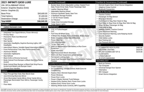 Photos of 2021 INFINITI QX50 LUXE for sale in Ottumwa, IA at Gregg Young Toyota of Ottumwa
