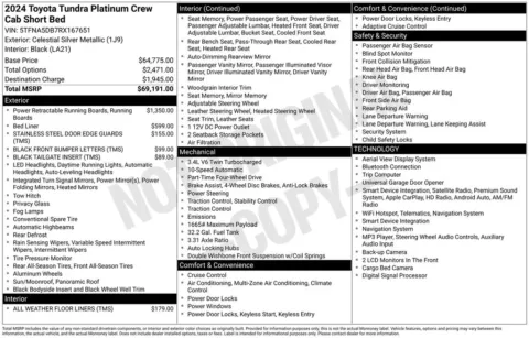 Photos of 2024 Toyota Tundra Platinum for sale in Ottumwa, IA at Gregg Young Toyota of Ottumwa
