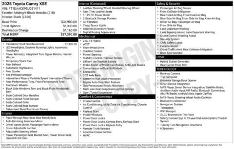 Photos of 2025 Toyota Camry XSE for sale in Ottumwa, IA at Gregg Young Toyota of Ottumwa