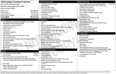 Photos of 2025 Subaru Forester Premium for sale in Ottumwa, IA at Gregg Young Toyota of Ottumwa