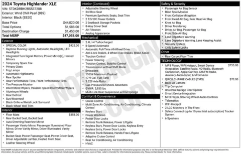 Photos of 2024 Toyota Highlander XLE for sale in Ottumwa, IA at Gregg Young Toyota of Ottumwa