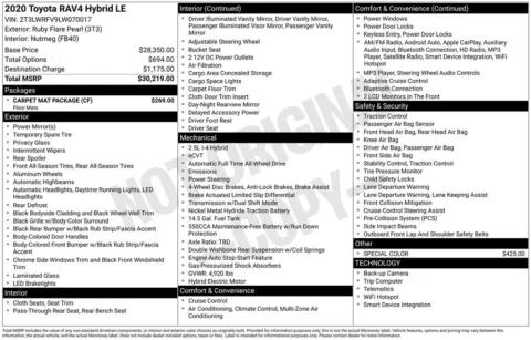 Photos of 2020 Toyota RAV4 Hybrid LE for sale in Columbus, NE at Gregg Young Toyota of Columbus