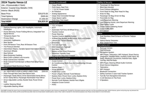 Photos of 2024 Toyota Venza LE for sale in Columbus, NE at Gregg Young Toyota of Columbus