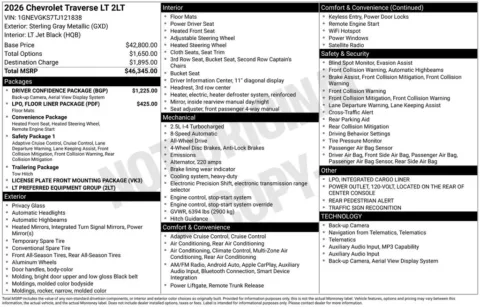 Photos of 2026 Chevrolet Traverse LT for sale in Atlantic, IA at Gregg Young Automotive of Atlantic