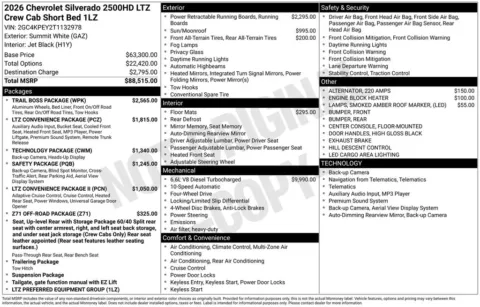 Photos of 2026 Chevrolet Silverado 2500HD LTZ for sale in Atlantic, IA at Gregg Young Automotive of Atlantic