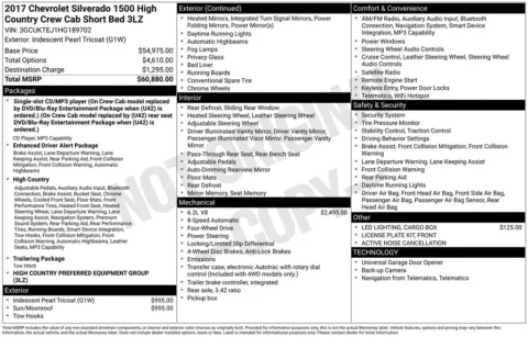 Photos of 2017 Chevrolet Silverado 1500 High Country for sale in Atlantic, IA at Gregg Young Automotive of Atlantic