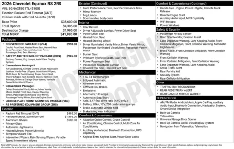 Photos of 2026 Chevrolet Equinox RS for sale in Atlantic, IA at Gregg Young Automotive of Atlantic
