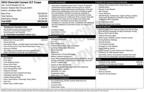 Photos of 2024 Chevrolet Camaro 2LT for sale in Atlantic, IA at Gregg Young Chevrolet GMC Atlantic