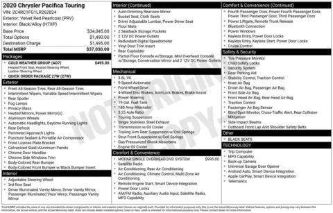 Photos of 2020 Chrysler Pacifica Touring for sale in Atlantic, IA at Gregg Young Chevrolet GMC Atlantic