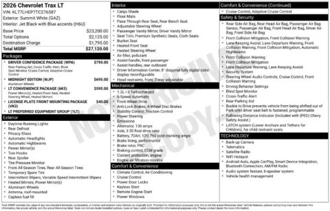 Photos of 2026 Chevrolet Trax LT for sale in Atlantic, IA at Gregg Young Chevrolet GMC Atlantic