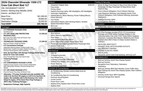 Photos of 2026 Chevrolet Silverado 1500 LTZ for sale in Atlantic, IA at Gregg Young Automotive of Atlantic